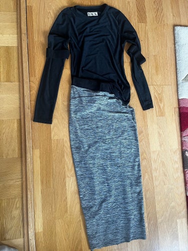 Exclusive unik designed by Ann Sofie BACK set: Långärmad topp och maxi kjol M