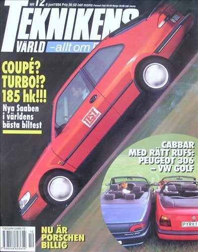 TEKNIKENS VÄRLD 1994/12.Stealth.Citroen B11.BMW 740i.Peugeot 306.Golf.Porsche.