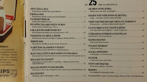 Teknikens Värld nr 25 1966: Plymouth Barracuda, Volvo 144, VW 1500, Lockheed C-5