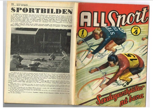 ALL SPORT 1945 Nr 4 – omslagets baksida saknas