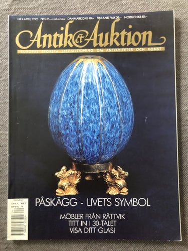 Antik & Auktion 4/1992 - Möbler från Rättvik, chokladtillbehör m m
