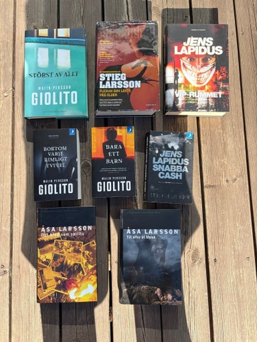 Bokpaket spänning: Malin Persson Giolito, Stieg Larsson, Jens Lapidus m.fl