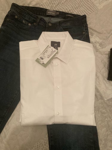 Vit Slim Fit Skjorta från H&M - Storlek S