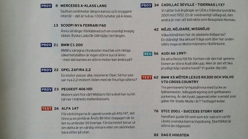 Teknikens Värld 9 2001: BMW X5, Lexus RX 300, Volvo V70 XC, Opel Zafira 2,2