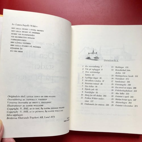 DEN LILLA STADEN PÅ PRÄRIEN Laura Ingalls Wilder 1974