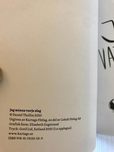 JAG MINNS VARJE SLAG Daniel Thollin 2020