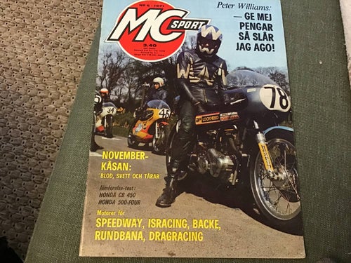 MC SPORT NR 6 1971 NOVEMBERKÅSAN,SPEEDWAY HONDA CB 450,NORTON,DKW RT 125,