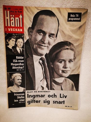 Hänt I Veckan Nr 10 * 8 mars 1968 Ingmar Och Liv Gifter Sig Snart