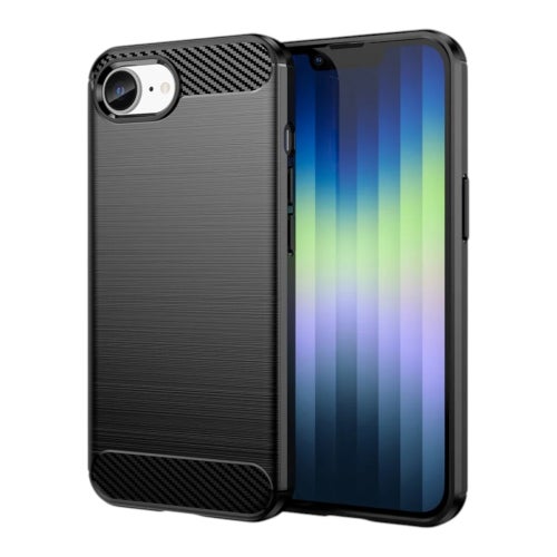 [Paket] iPhone 16e/17e Skal + 9H Härdat Glas Skärmskydd - Svart |Kolfiber Design
