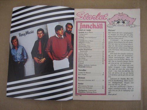 Starlet Nr:7-1983(Idolbild på Roxy Music, Bolland, Anthony Andrews)