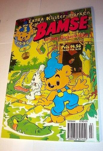 BAMSE 1996 3 (svensk) NY OLÄST EXTRA KLISTERMÄRKEN