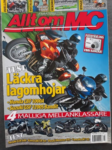 Allt om MC nr 7-8 2006: Suzuki GSR 600, Kawasaki ER-6n, Yamaha MT-03