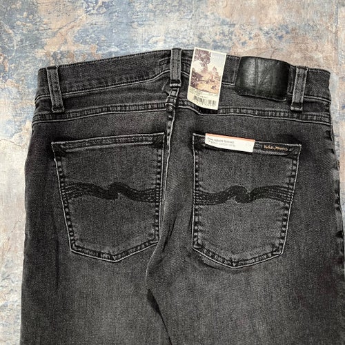Nudie Jeans Tight Terry fade to grey size 31/28 NEW black grey denim