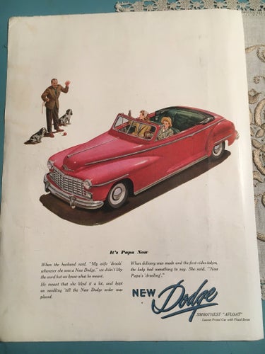 Vintage Dodge 1947 Annons från Holiday Magazine