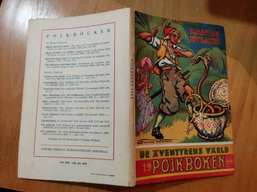 Ur äventyrens värld Pojkboken 1944 av Martin Nylund. Very Fine