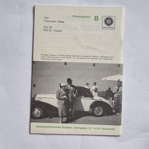 Automobilhistoriska klubbens bulletin nr 207 april 2000