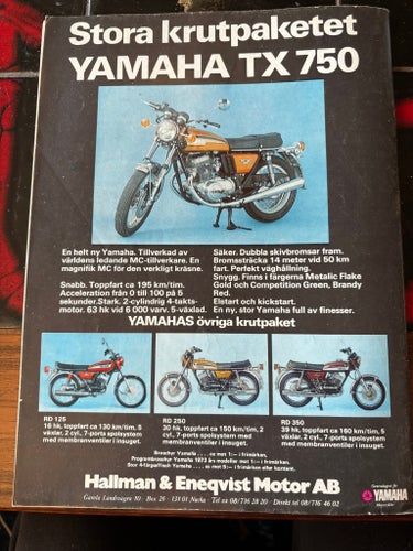 Yamaha TX 750 1974 annons