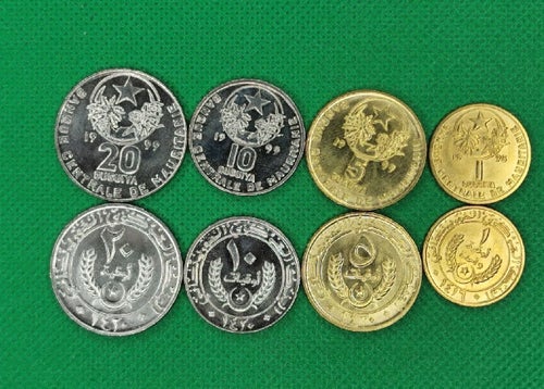 SÄLLSYNST MAURITANIEN 1999 MYNTSET (4 ST) – 1–20 OUGUIYA SVÅRT ATT HITTA AFRIKA