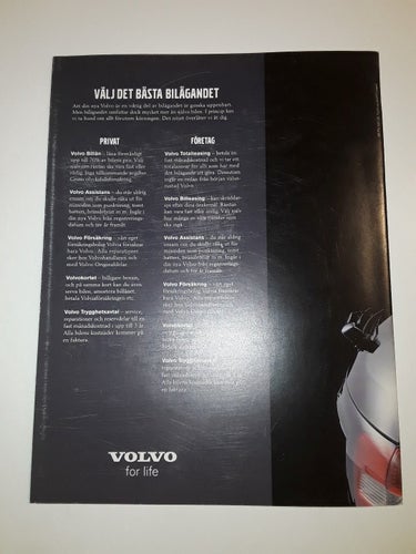 Volvo broschyr Volvo S40/V40 Sport 8 sidor med fram/baksida