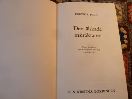 DEN ÄLSKADE INRÄKTAREN, E. PRICE, 1972,  BÖCKER