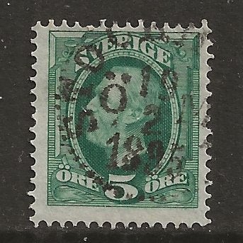 Facit 52 Stockholm Ö 19/2 1895 En böjd tand.