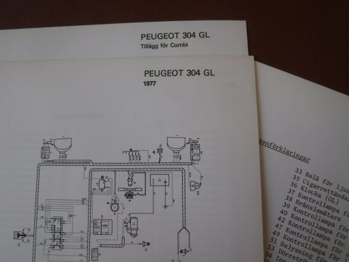 Elschema till Peugeot 304 GL, 1977.