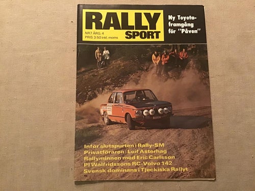 RALLYSPORT NR 4 1973 LEIF ALSTERHAG,RALLYCROSS VOLVO 142,RALLY SM.TOYOTA PÅVEN