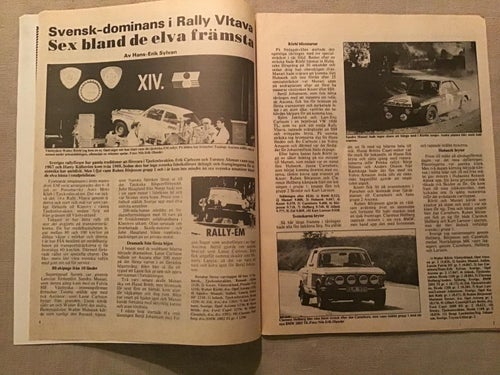 RALLYSPORT NR 4 1973 LEIF ALSTERHAG,RALLYCROSS VOLVO 142,RALLY SM.TOYOTA PÅVEN
