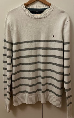 Tommy Hilfiger pullover med rund krage, Vit, Strl L