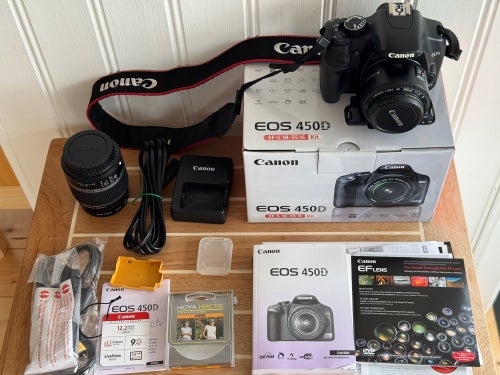 Canon EOS 450D systemkamera med extra Canon zoom-objektiv