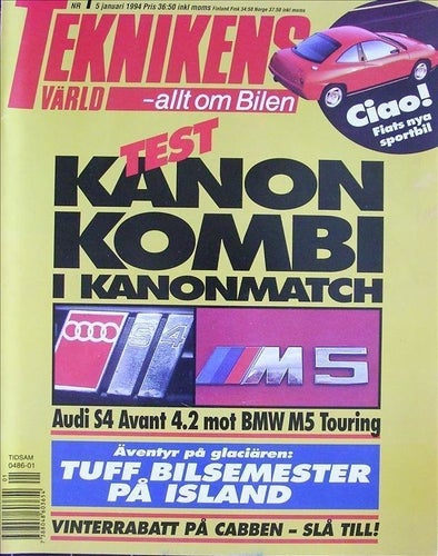 TEKNIKENS VÄRLD 1994/1.Juha Kankunen.Ingmar Persson.Alfasud.Volvo 343, Audi, BM