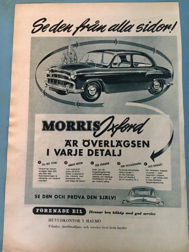 Morris Oxford Annons 1955