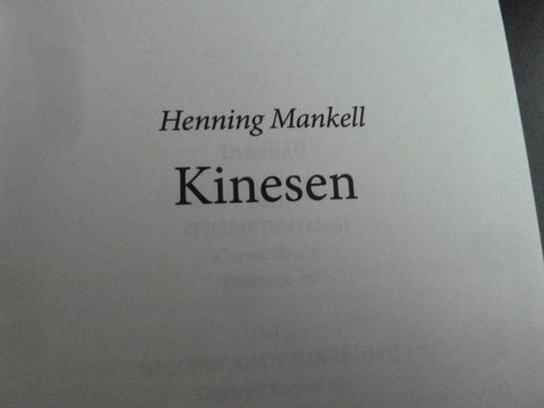 KINESEN, 2009, HENNING MANKELL, BOK, BÖCKER