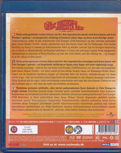 BluRay +DVD / The Great Northfield Minnesota Raid / Robert Duvall / Nära nyskick