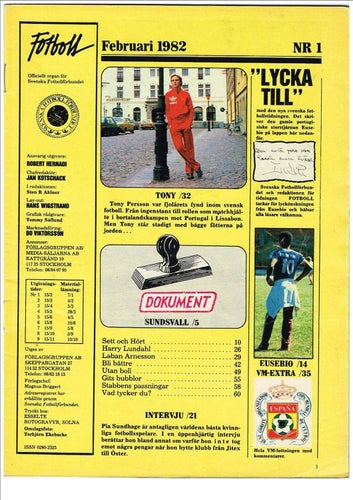 Svenska Fotbollförbundets Tidning FOTBOLL 1982 Nr 1-3