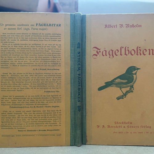 Fågelboken Läsning för skolan och hemmet - Albert V. Nyholm, bok, Very good plus