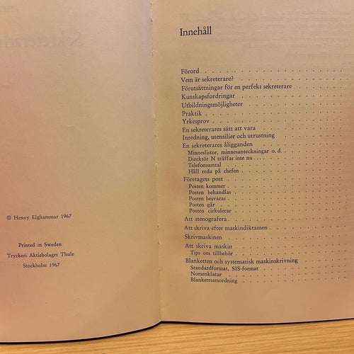 Sekreterarhandboken Henry Elghammar, bok