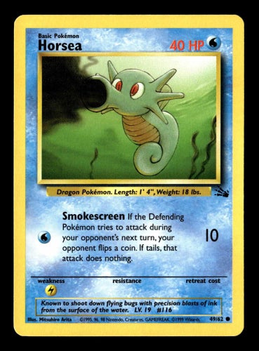 Horsea - 49/62 - Common Fossil Pokemon