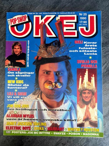 Tidningen OKEJ ! Nr 25 - 1990. MED POSTERS !