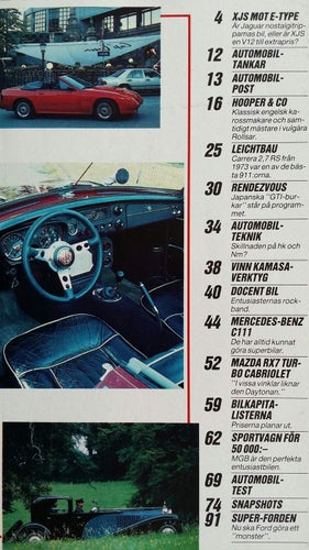 Automobil nr 9 1989: Jaguar XJS V12 + E-Type, Porsche 911 Carrera RS, Mazda RX-7