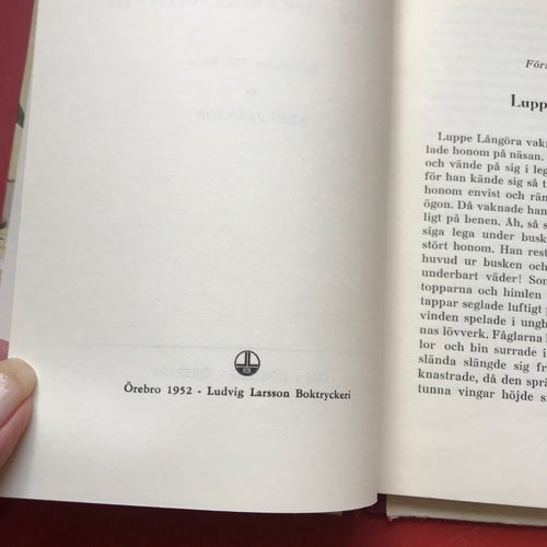 LUPPE LÅNGÖRAS ÄVENTYR Berättelse för barn Eric Jansson 1952