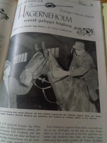 All Sport nr5 1953 Nacka Skoglund om Inter, Fagervik fotboll,Hägerneholm stuteri
