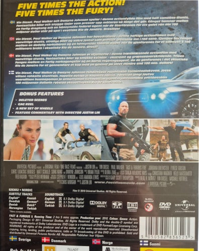 Fast & Furious 5 DVD Ny/ Inplastad