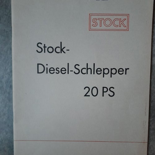 Instruktion och Reservdelsförteckning Stock-Diesel-Schlepper 20 PS