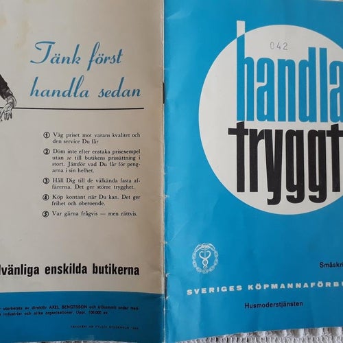 bok HANDLA TRYGGT Sveriges Köpmannaförbund 1964