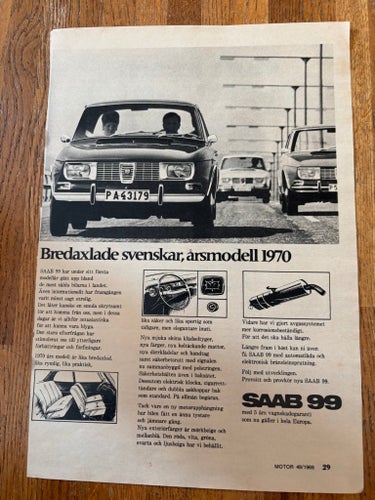SAAB 99 annons från 1969