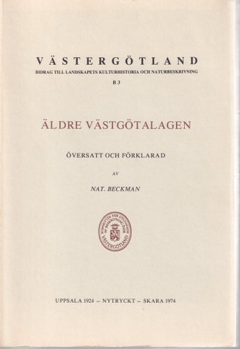 Bok Äldre Västgötalagen av Nataniel Beckman