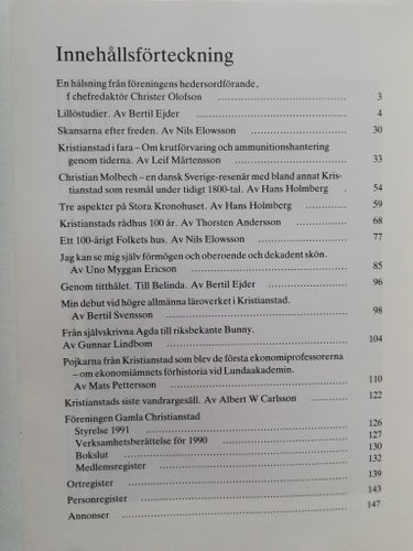 FÖRENINGEN GAMLA CHRISTIANSTAD - ÅRSSKRIFT 1991