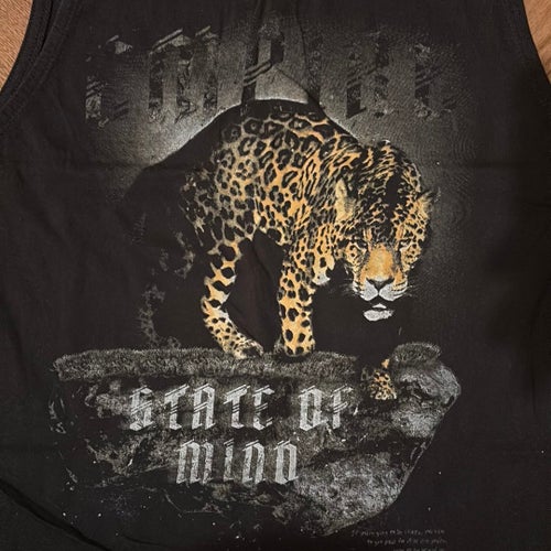 BY COTTON ON svart linne, storlek M leopard