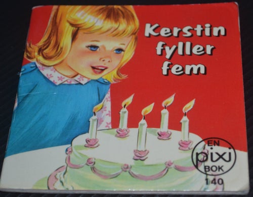 Äldre Pixi bok Kerstin fyller fem